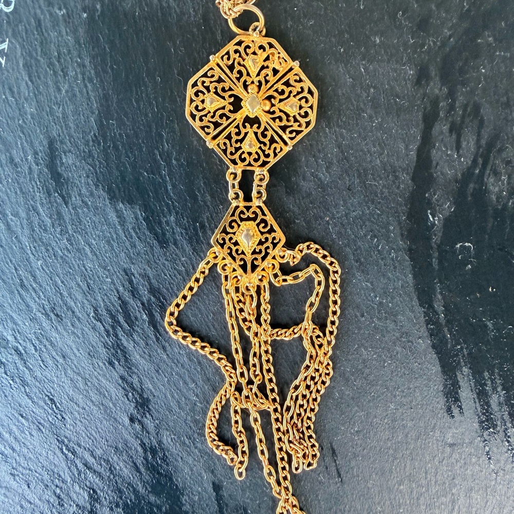 Gold Chain Necklace with Intricate Pendant